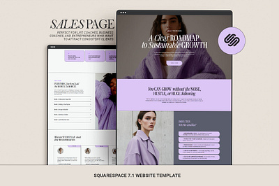 Sales Page Website Template landing page sales funnel sales page template sales page website squarespace template website design website templates
