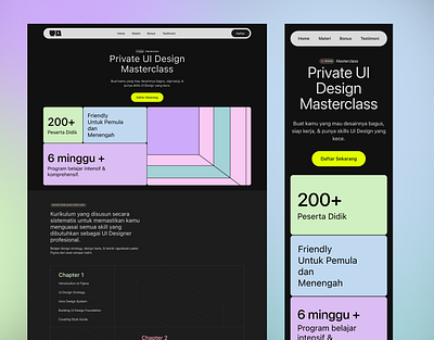 UI Design Masterclass Landing Page branding class design illustration landingpage masterclass private ui uidesign uidesigner website