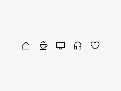 Home office icons app design coffee dashboard display figma plugin headphones heart home icons minimal icons product design svg icons ui ui icons ux design web design