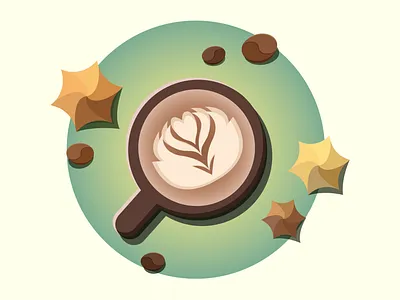 Latte Morning coffee coffeetime cozyvibes digitalart dribbbleportfolio flat flatstyle food illustration minimalist morning vectorart vectorillustration