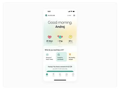 AI Health App // Homepage ui ux