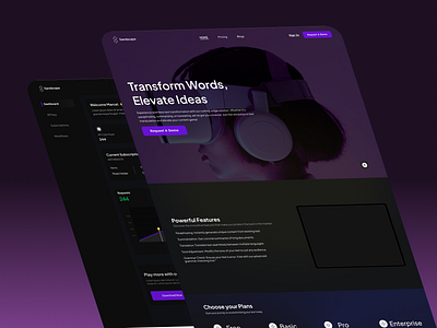 Sandscape dashboard landingpage ui ux