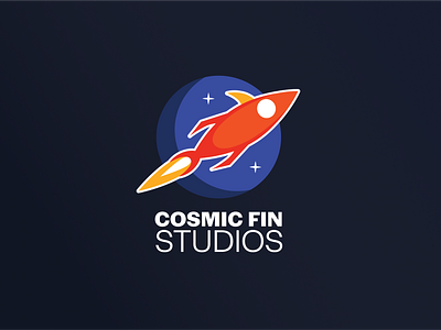 Cosmic fin logo illustration