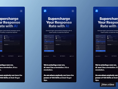 Website for AI Response dailyui design figma interfaceanimation landing page microinteractions prototype ui ui design uianimation uidesign ux ux design