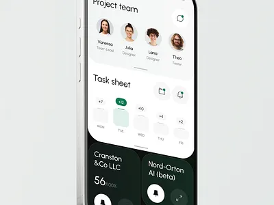 UX/UI Design - AI Project Management App ai app b2b crm design finances fintech management members mobile product project saas sheet task task sheet tasks team ui ux