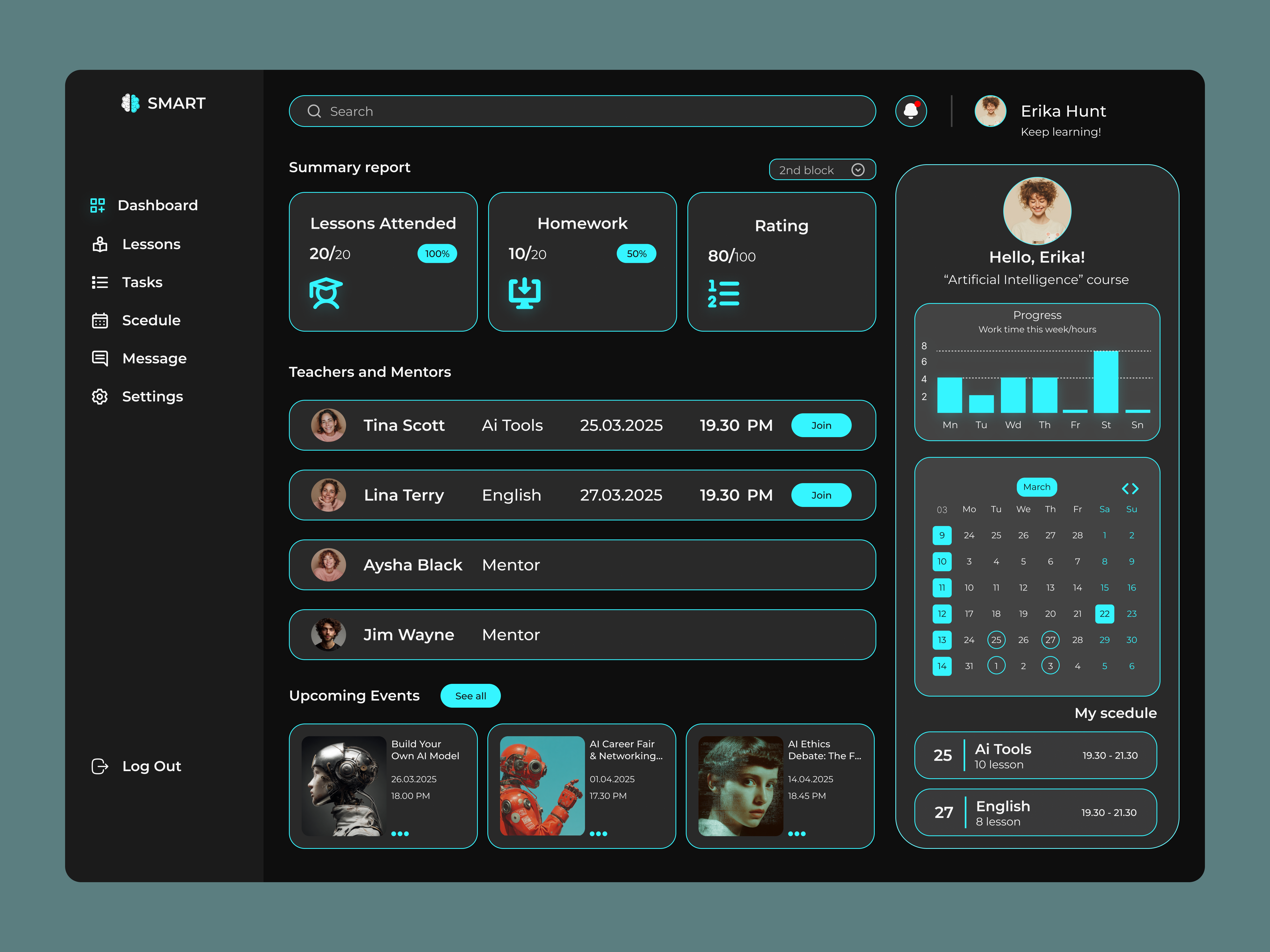 Dashboard for IT school branding dashboard design graphic design it logo product design ui ux