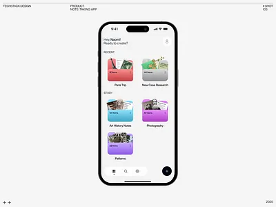 Note-Taking Mobile App animation app folders mobile notes ui uiandux ux