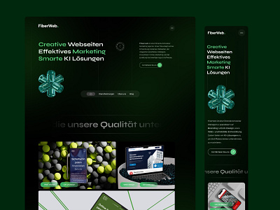 💻 FiberWeb - Green Modern branding graphic design ui