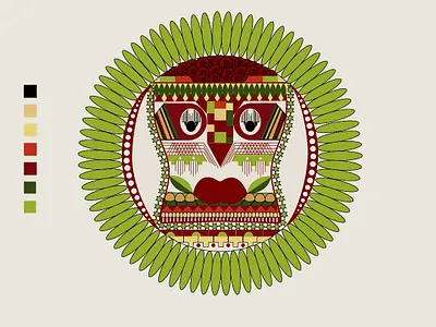 Mesoamerican art boldcolors colorpalette culturalart detailedillustration ethnicdesign geometric illustration mesoamerican minimalcolor totem tribal vector