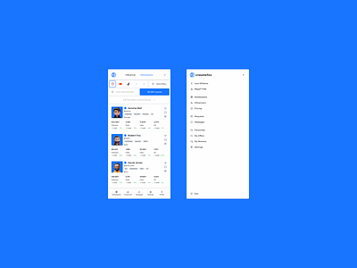 Influencer mobile app design minimal ui ux
