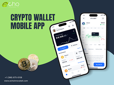 Crypto Wallet Mobile App branding graphic design
