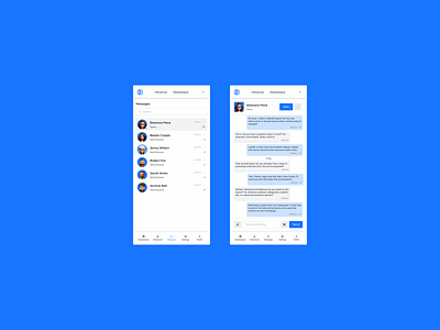 Messages app design minimal ui web