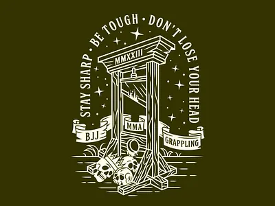 BJJ MMA Clothing Brand apparel badge bjj branding fight fitness graphic design gym illustration jiu jutsu line art logo martial art merchandise mma skull sport t shirt vector vintage