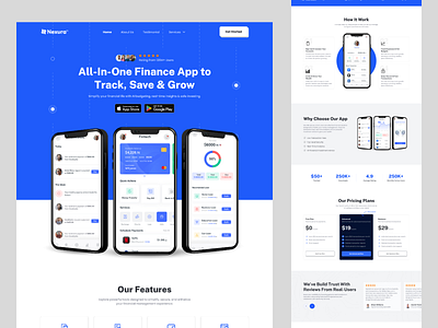 Finance Mobile App Website Landing Page admin figma financeapp fintech fintechdesign graphic design landingpage mobile mobileapp mobileappwebsite product ui uiux visual webdesign website