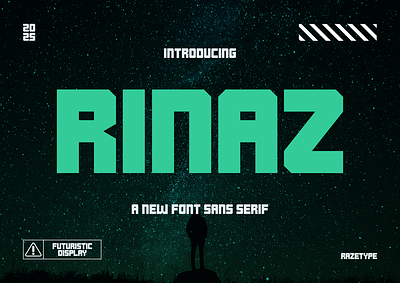 Rinaz Font bold brand identity branding corporate cyberpunk e sport font fonts futuristic game gamer gaming lettering sans serif sci fi tech techno technology typeface typography