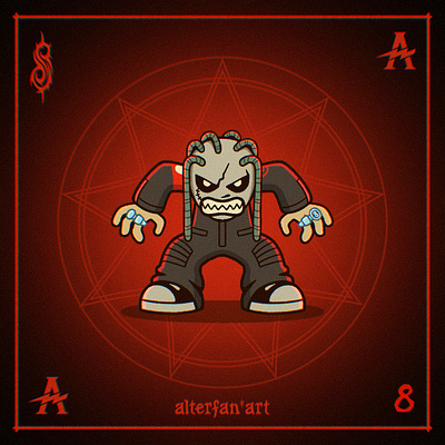 IOWA ERA NUMBER 8 alterfan alterfan art artist branding cartoon character cartoons corey taylor cover art coverart illustration illustrator iowa logo music art nu metal slipknot slipknot art vector