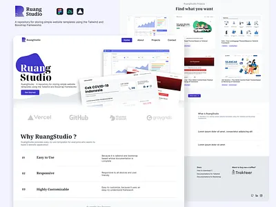 RuangStudio - A Repository for storing simple website template figma landingpage ui
