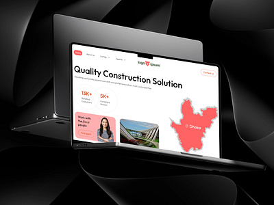 Modern Construction Landing Page – Clean & Minimal UI agentplatform canvadesign cleanui constructionwebsite dhaka landingpage minimaldesign modernweb propertywebsite realestatelanding realestateui uidesign uxdesign webdesign
