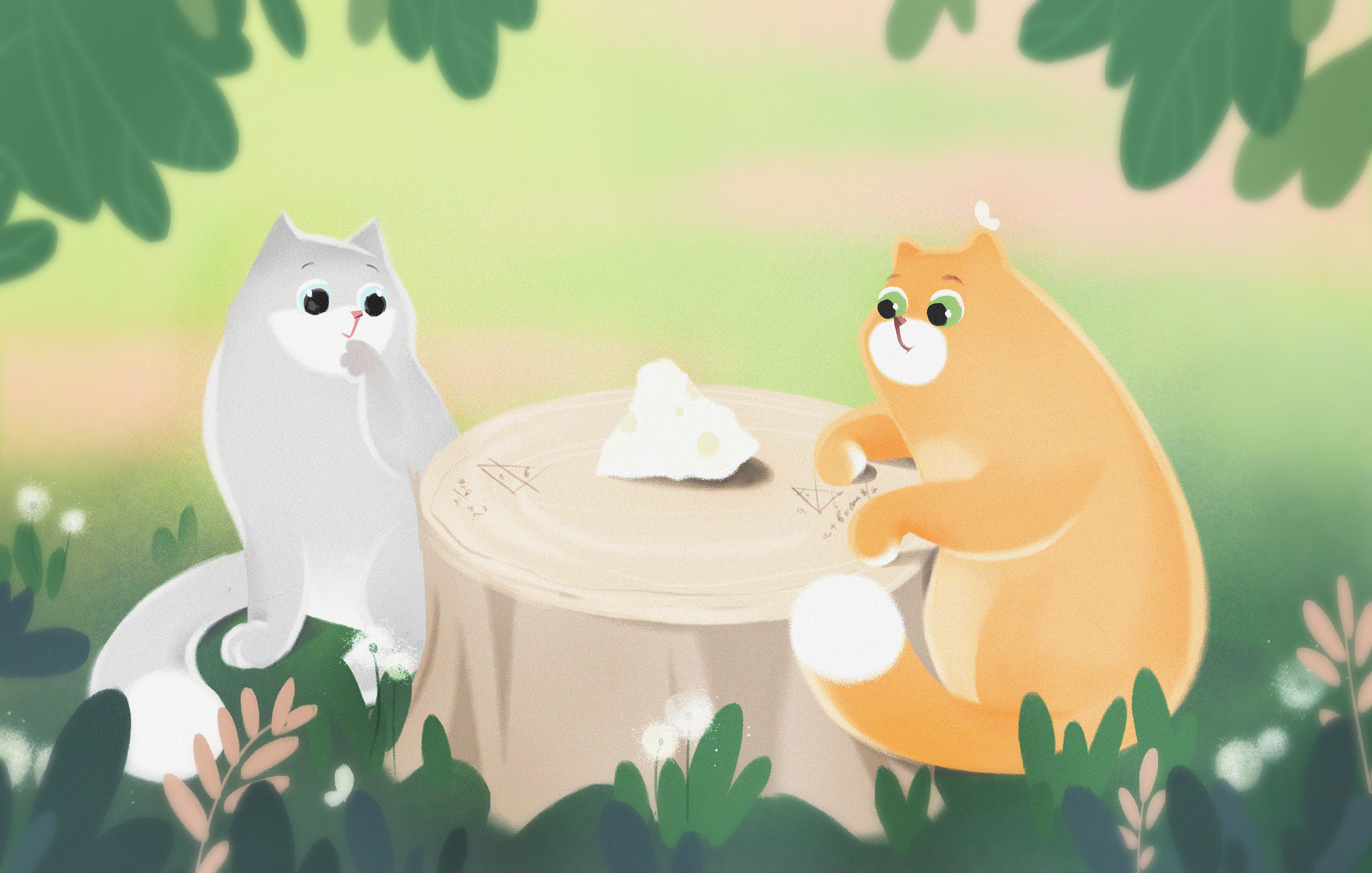 'Cat's Math' cat character illustration cats illustration
