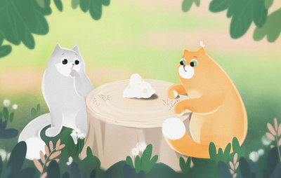 'Cat's Math' cat character illustration cats illustration