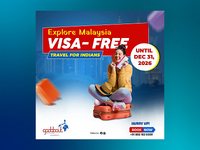 Explore Malaysia – Visa-Free Travel Poster adobe photoshop design graphic design