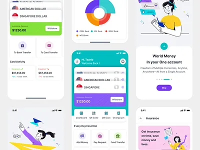Wisly – Mobile Banking App UI Kits app bank app currency app exchange figma finance app fintech internet banking app ios mobile app mobile banking app money payment app template topup app transctions wallet app withdraw