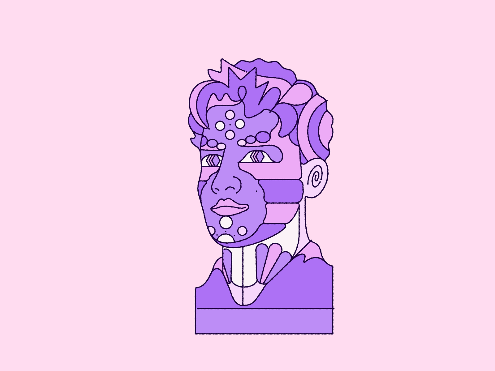 Innovator 2d animation artwork branding creative design illustration illustrator ilustrace logo marekehrenberger motion graphics pink portrait purple sparks sweet ui vector