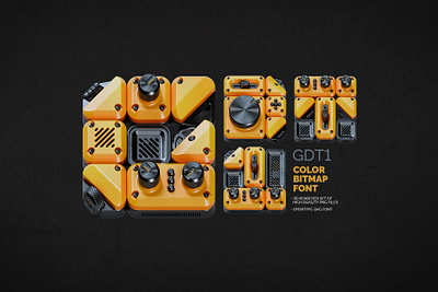 GDT1 - Color Bitmap Font 3d alphabet branding design font graphic design illustration lettering logo type typeface typography ui