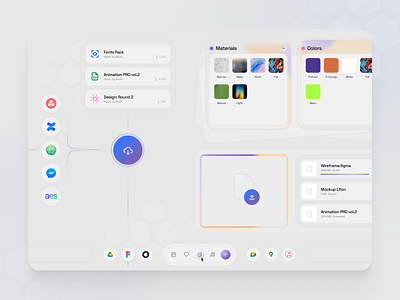 All-in-One Designer’s Workspace Concept app branding crm dashboard design figma floating glass interface minimal shadows ui uiux design ux