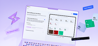 AI-generated Item Library Template at Square (2024) 3d design ui ux