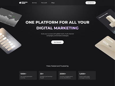 Landing Page for Palmstate Media branding design landing page logo ui