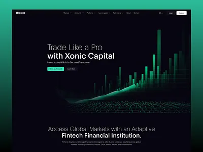 Xonic - Trading Platform broker platform crypto trading crypto trading platform defi landing defi website financial fintech landing page trading trading website web design