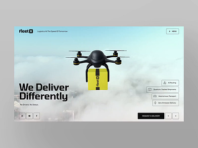 AI-Powered Autonomous Delivery Slider Template for WordPress ai autonomous bot cargo courier delivery drone freight logistics slider slider revolution transport website