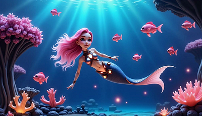 Helping Hands Animation Clip animation branding crypto design digital artist fantasy graphic design illustration mermaid monniverse ph0enixd0wn photoshop
