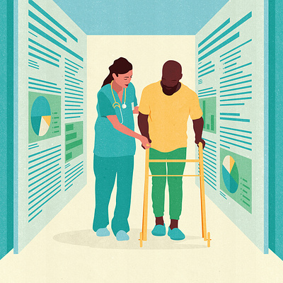 Research based healthcare. clinic conceptual doctor editorial illustration health healthcare hospital illustration medical medical care nurse nursing physician research senior care textured vector