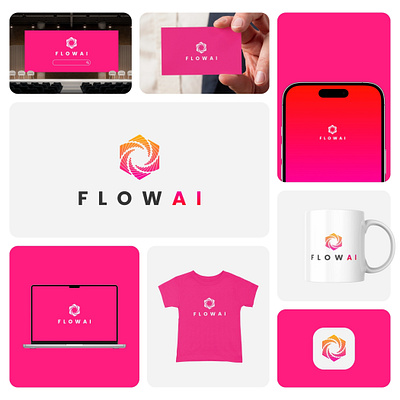 FLOWAI | AI Company Brand Identity Design ✨ ai ai company branding ai logo artificial intelligence company brand identity branding design dynamic flat flow geometrical hand drawn handcrafted handmade illustration logo minimal modern symbolic tech
