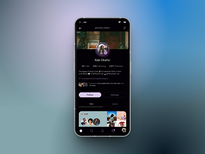 Profile Screen - Tubda music app musiic profile streaming ui