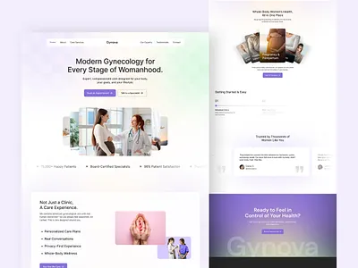 Gynecology Landing Page femtech healthcaredesign humancentereddesign landingpage medicalwebsite uiux webdesign webinterface wellnessdesign womenhealth