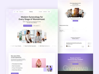 Gynecology Landing Page femtech healthcaredesign humancentereddesign landingpage medicalwebsite uiux webdesign webinterface wellnessdesign womenhealth