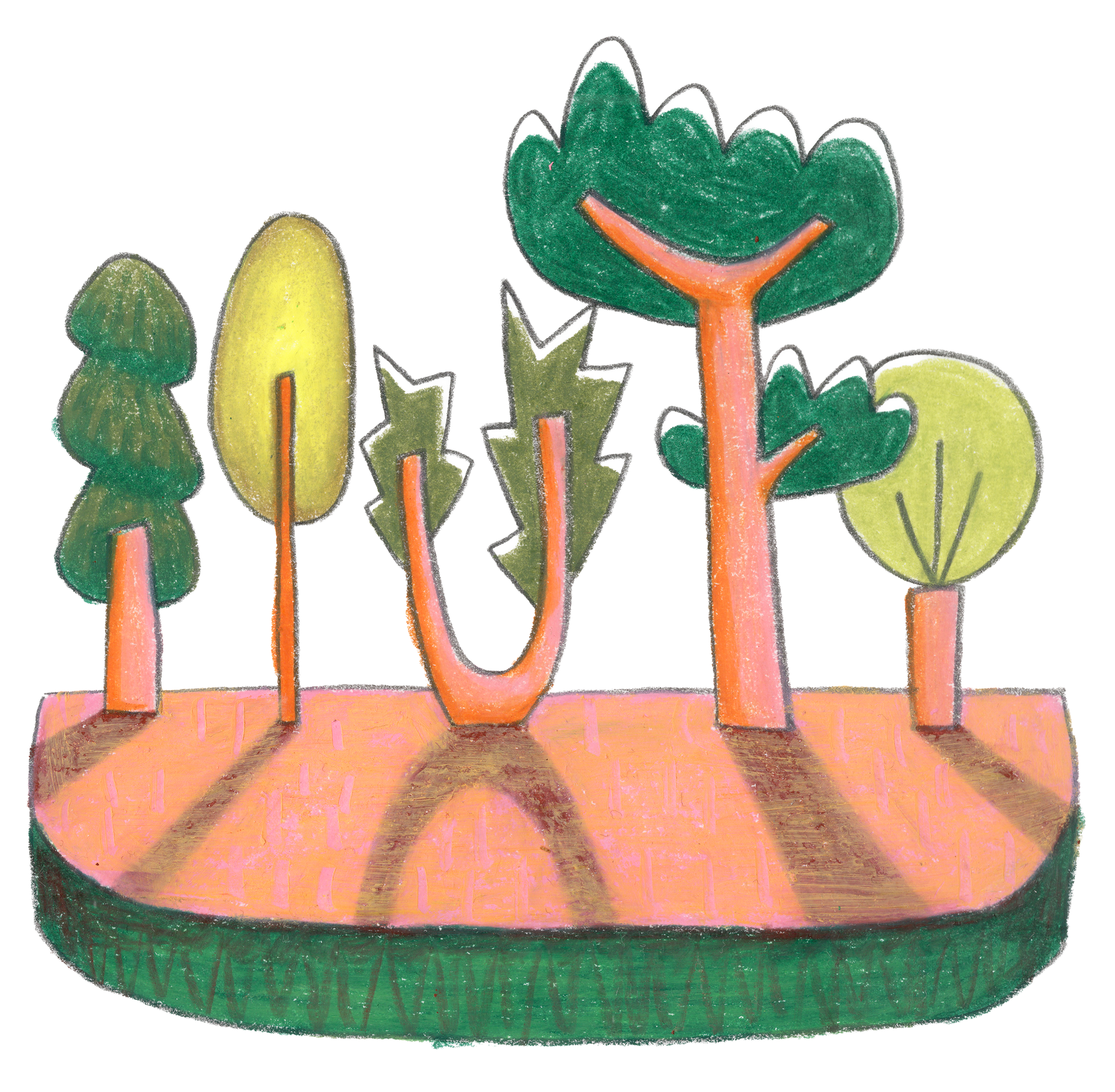 Tiny landscape art crayon dribbbleweeklywarmup hand drawn illustration landscape