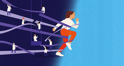 Escaping depression | Paediatric psychiatry anxiety conceptual depression editorial girl healing health care illustration illustrator mental health paediatrics pediatrics psychiatry textured therapy treatment vector