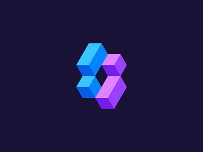 3D S 3d logo block logo blockchain defi digital assets fintech futuristic geometric logo lettermark logomark modern color netaverse s letter s logo startup tech lgo tech logo tintech visual identity web3