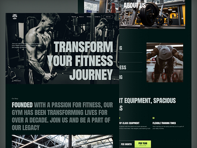 FlexFit - Fitness Website Design bold fitness fitnesswebsite healthandfitness landingpagedesign ui ux webdesign webflowtemplate website