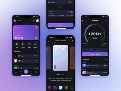 Finflow - mobile banking app application bank banking app deposits design fin fintech graphic design mobile mobile app money tracking transfer money ui ux
