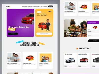 Car Finance Landing Page ai block car carfinance cars features form header landing ui ux web website