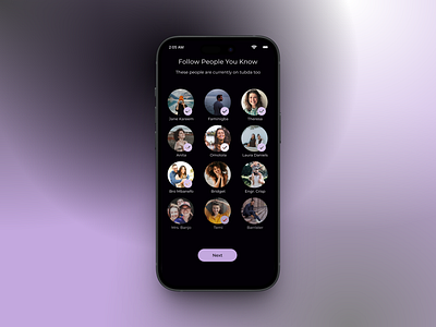 Follow people you know Screen - Tubda music App followers music streaming ui