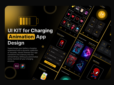 Charging Animation App UI design app design creatives design figma graphic design illustration ui