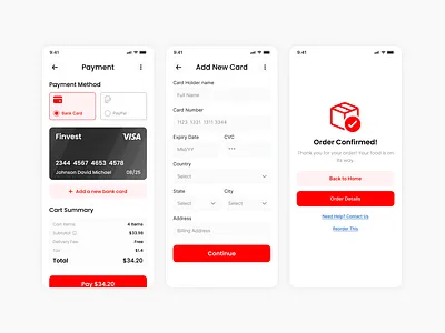 QuickBite - Food Ordering App - Payment, Bank Card app branding delivery design ecommerce figma food illustration landing page logo mobile order ui ux website