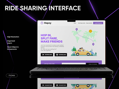 Ride Sharing Website UI app figma graphic design interface ui ux website