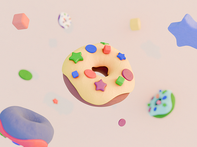 Dohnut 3d blender donut illustration